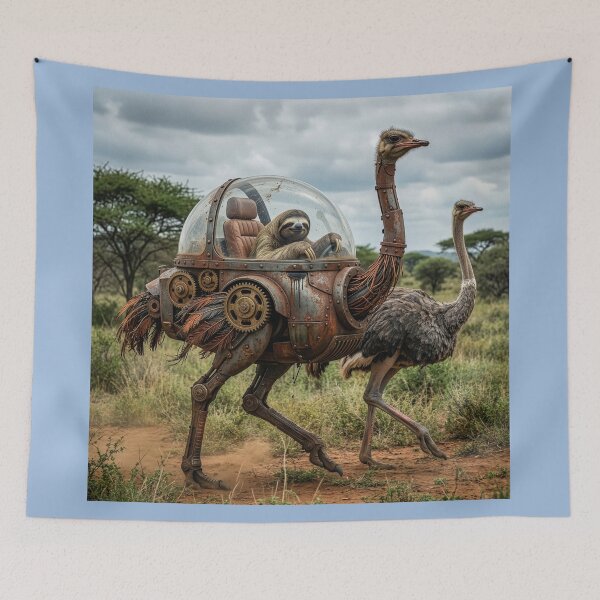 Item preview, Sloth Rides in His Ostrichmobile designed and sold by Tridentulus.