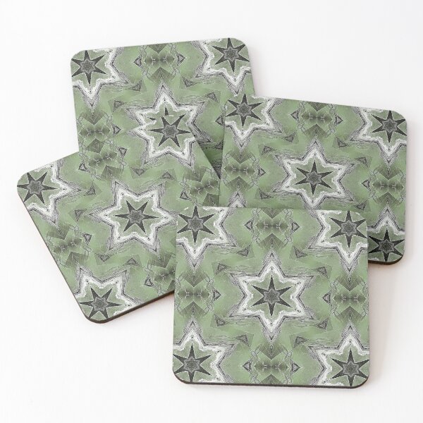 Item preview, Groovy Boho Retro Star Pattern in Green designed and sold by Artistestella.