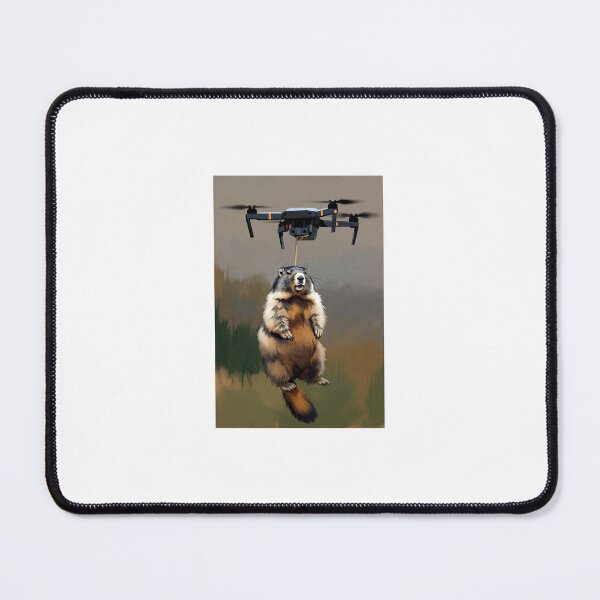 Item preview, Marmot Delivery — Drone Kidnap Funny Wildlife Surreal Art2 designed and sold by AnotherMarmot.