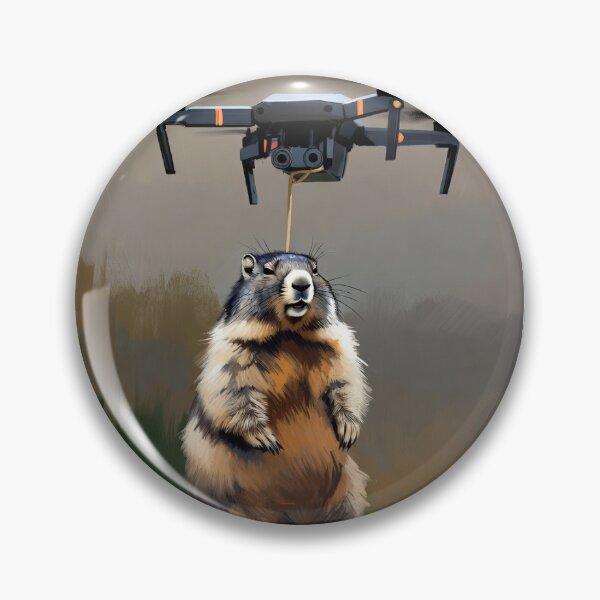 Item preview, Marmot Delivery — Drone Kidnap Funny Wildlife Surreal Art2 designed and sold by AnotherMarmot.