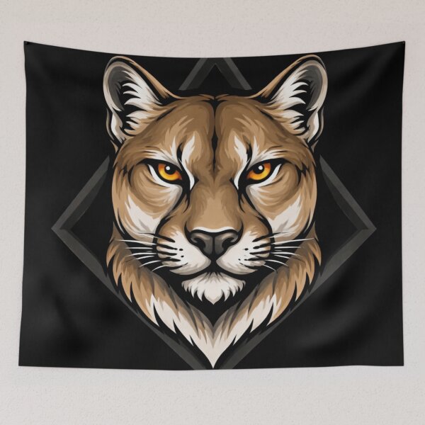 Item preview, Majestic Cougar Face – Geometric Wild Animal Art | Fierce Predator Design designed and sold by Prestige Parlor.