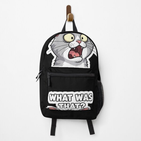 Item preview, What Was That Cat – Funny Shocked Reaction Meme Sticker designed and sold by Mojbin.