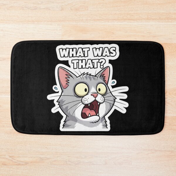 Item preview, What Was That Cat – Funny Shocked Reaction Meme Sticker designed and sold by Mojbin.