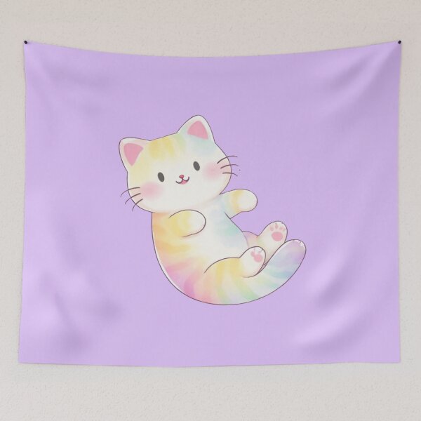 Item preview, Cosy Pastel Rainbow Cat Cute Kawaii  designed and sold by BritishDelights.