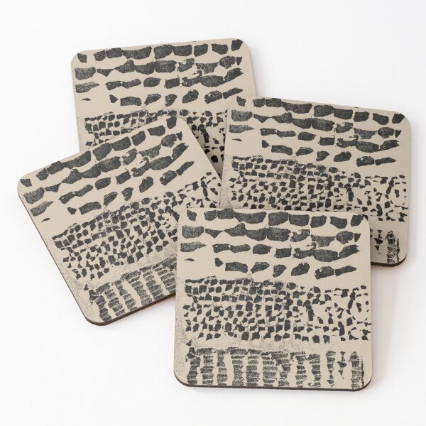 Item preview, Three Grains Textured Monoprint - Dove + Coal designed and sold by Irene Estelle.