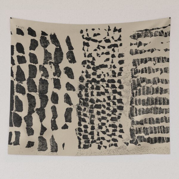 Item preview, Three Grains Textured Monoprint - Dove + Coal designed and sold by Irene Estelle.