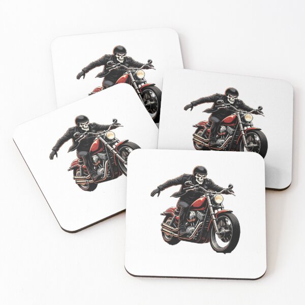 Item preview, Ghost Rider Style Skull Biker on Motorcycle  designed and sold by Gentlebart.