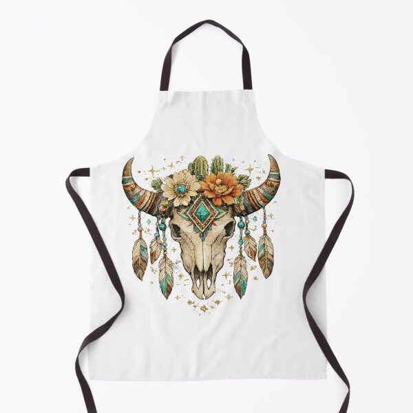 Item preview, Boho Cow Skull Floral Western Aesthetic Turquoise Desert Art designed and sold by Printslab.