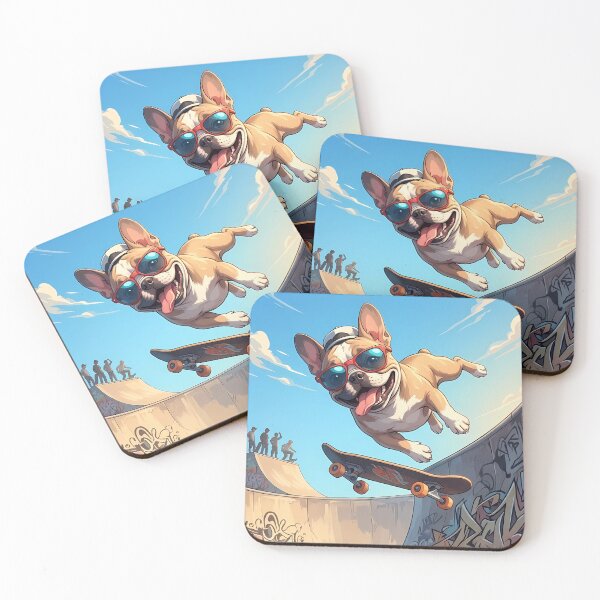 Item preview, French Bulldog Skateboarding Jump Art designed and sold by NUTMA Design.