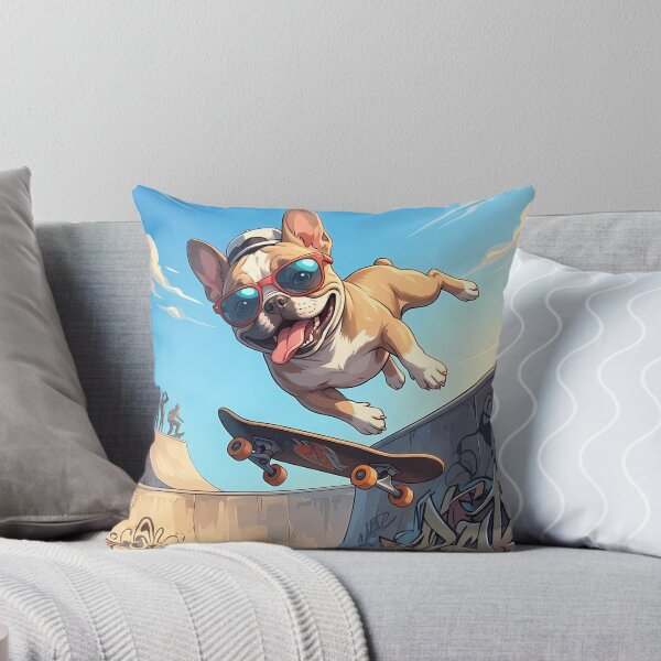 Item preview, French Bulldog Skateboarding Jump Art designed and sold by NUTMA Design.