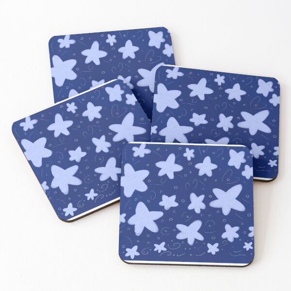 Item preview, Twirly stars in night sky (light blue) designed and sold by Tiny-Sugar-Dove.