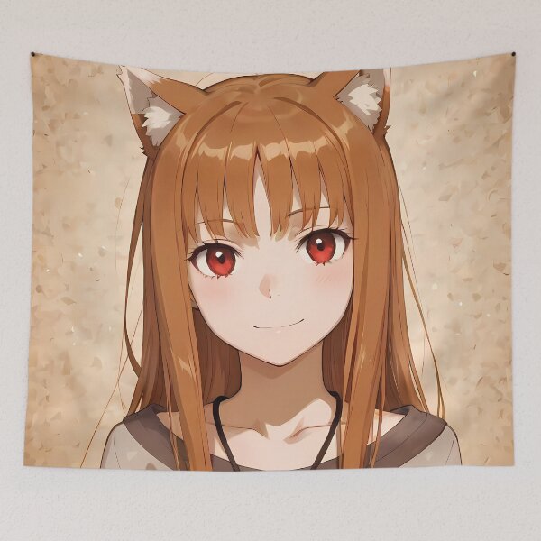 Artikelvorschau, Holo Spice And Wolf Warm Smile Portrait entworfen und verkauft von riadjamai.