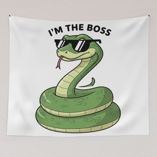 Item preview, I’m The Boss Snake – Cool Attitude Funny Meme Sticker designed and sold by Mojbin.