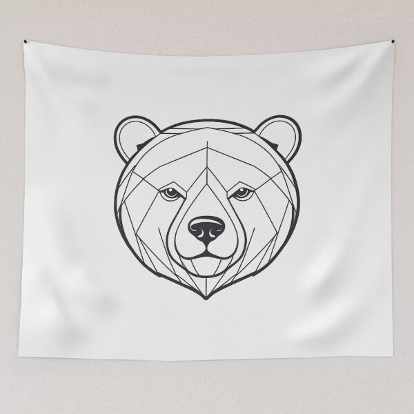 Item preview, Minimal Bear Head Line Art – Modern Wildlife Illustration - 5 designed and sold by RELAX STATION.