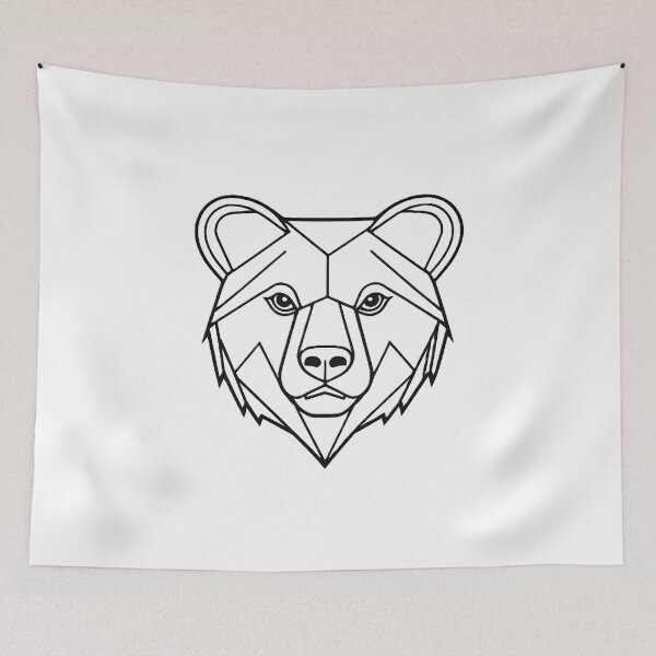 Item preview, Minimal Bear Head Line Art – Modern Wildlife Illustration - 6 designed and sold by RELAX STATION.