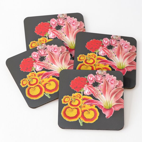 Item preview, Vivid flowers on black background  designed and sold by ForestandShadow.