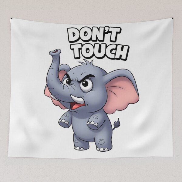 Item preview, Don’t Touch Angry Elephant – Funny Attitude Meme Sticker designed and sold by Mojbin.