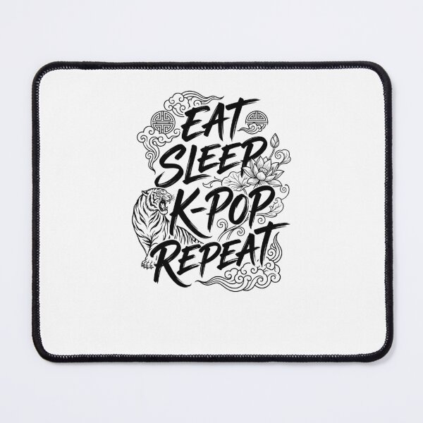 Item preview, Eat Sleep K-Pop Repeat Korean Tiger Lotus Art designed and sold by snowry.