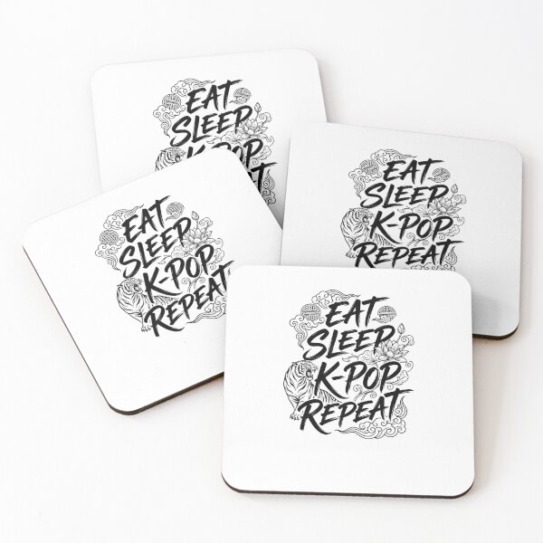 Item preview, Eat Sleep K-Pop Repeat Korean Tiger Lotus Art designed and sold by snowry.