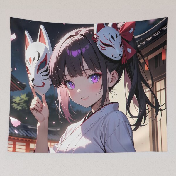 Item preview, Kanao Tsuyuri Demon Slayer Lantern Night Mask Pose designed and sold by riadjamai.