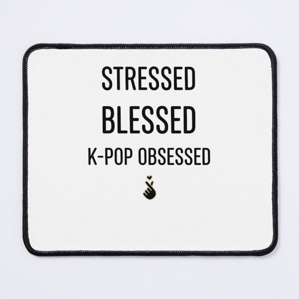 Item preview, Stressed Blessed K-Pop Obsessed Finger Heart Fan designed and sold by snowry.