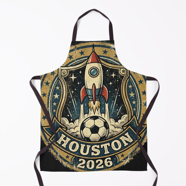 Item preview, Houston 2026 World Cup Host City Vintage Football Badge — Rocket City Space Soccer Crest designed and sold by BrickByDream.