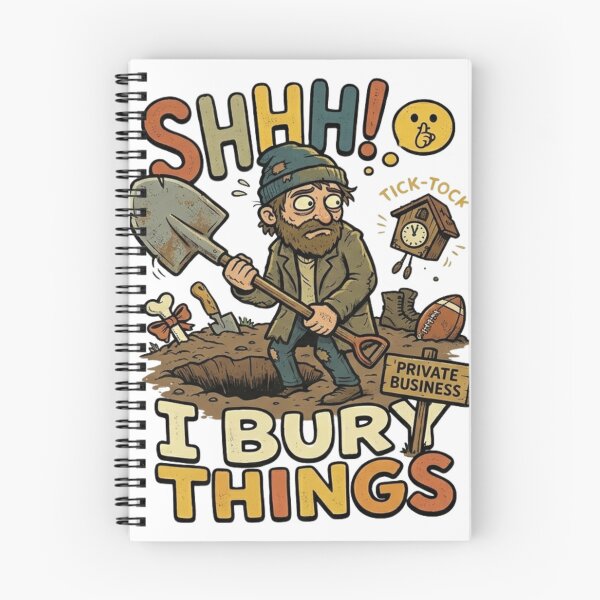 Item preview, "I Bury Things" Suspicious Shhh! Retro Cartoon Design designed and sold by Wear Sculpt.
