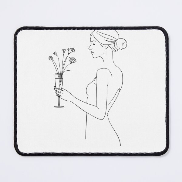 Item preview, Line drawing of a woman with a flower designed and sold by shoscha.