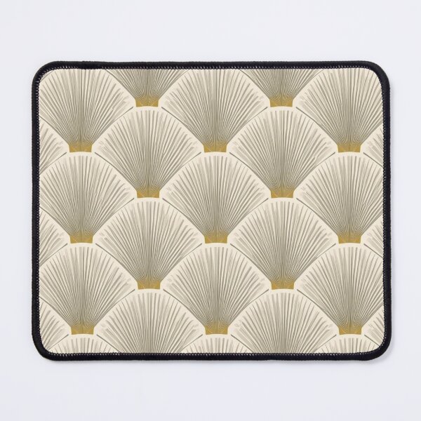Item preview, Japanese Fan Pattern Gold Cream — Art Deco Seigaiha Geometric Elegant Print designed and sold by AiMEiRi.