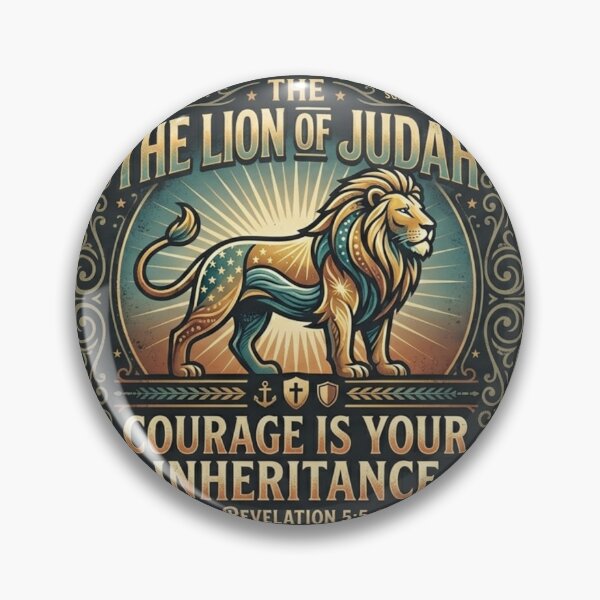 Item preview, Lion of Judah Revelation 5:5 Biblical Courage Vintage Shield designed and sold by Wear Sculpt.
