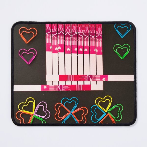 Item preview, Pink stripes and paperclip hearts designed and sold by ForestandShadow.