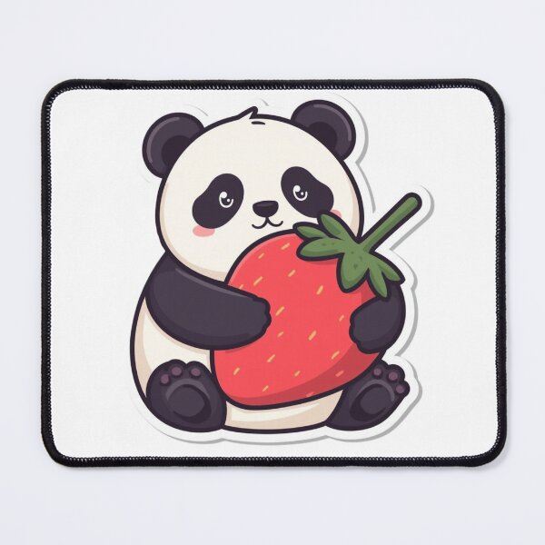 Item preview, Panda bear holding a strawberry in its arms designed and sold by shoscha.