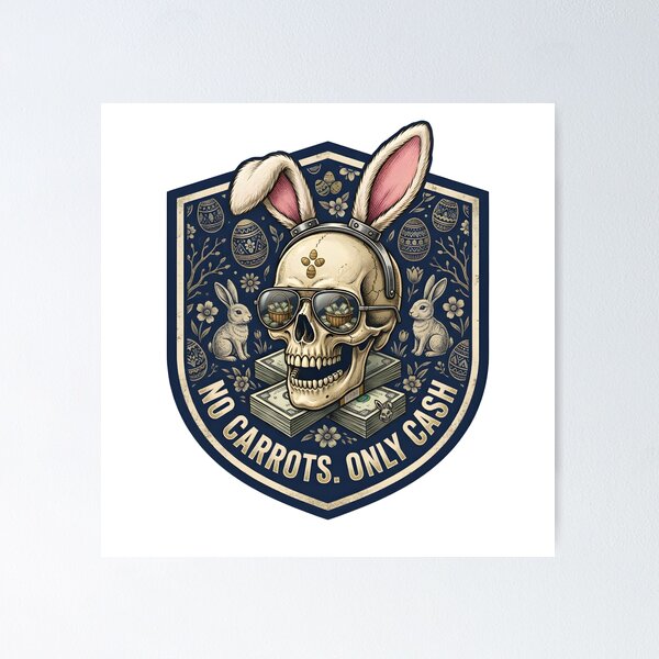 Item preview, No Carrots Only Cash Shirt – Bunny Skull Money Streetwear Tee designed and sold by relso.