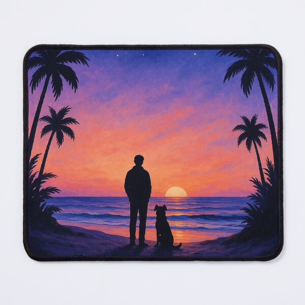 Item preview, Man and Dog on Sunset Watch designed and sold by alw951.