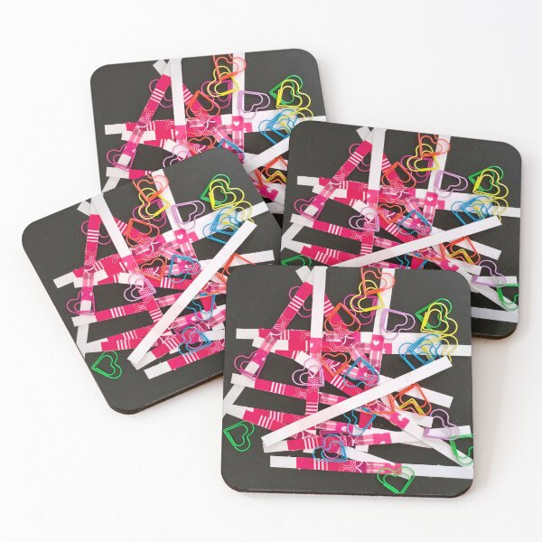 Item preview, Criss cross random abstract strips and hearts designed and sold by ForestandShadow.
