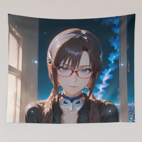 Item preview, Makinami Mari Illustrious Anime Evangelion Night City Balcony Glow designed and sold by TanglenRabbit.