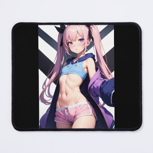 Item preview, Cute Pink Twintails Anime Girl - Sporty Streetwear and Purple Hoodie Art Poster designed and sold by iloveanimechibi.