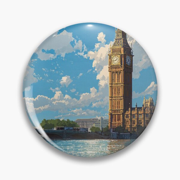 Item preview, Big Ben in Soft Light | London Riverside Minimal Illustration designed and sold by Pulipsori.