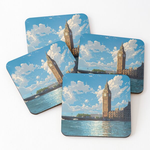 Item preview, Big Ben in Soft Light | London Riverside Minimal Illustration designed and sold by Pulipsori.
