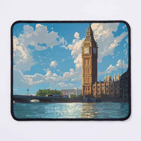 Item preview, Big Ben in Soft Light | London Riverside Minimal Illustration designed and sold by Pulipsori.