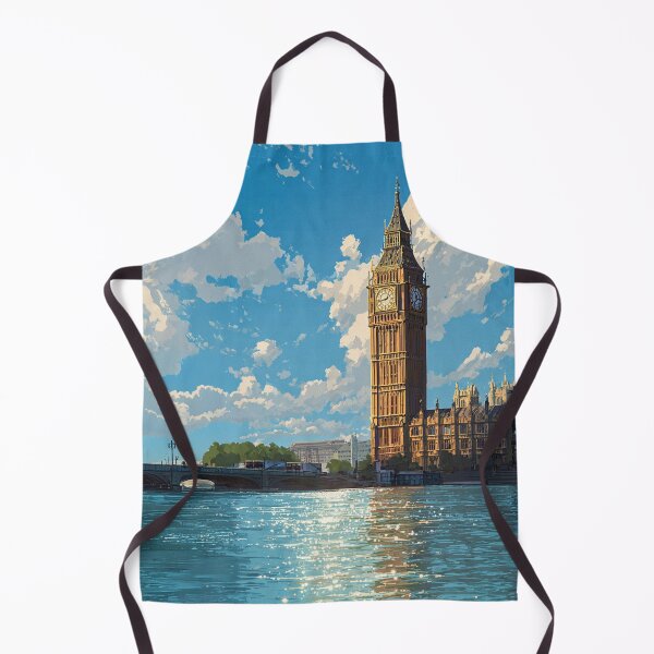Item preview, Big Ben in Soft Light | London Riverside Minimal Illustration designed and sold by Pulipsori.