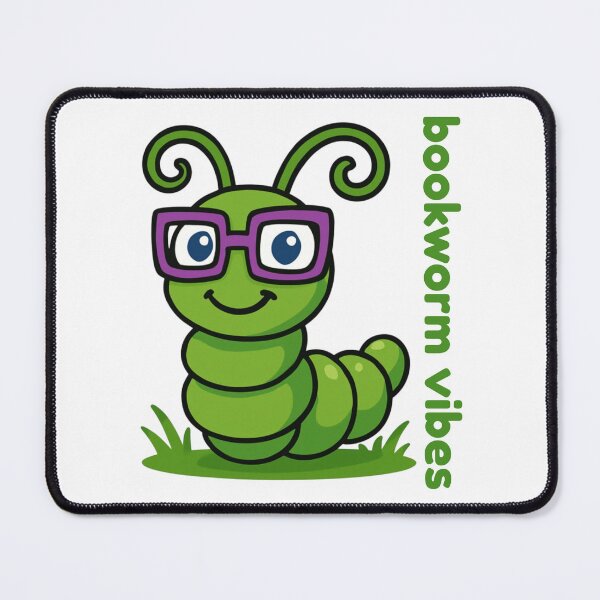 Item preview, Bookworm Vibes - Cute Worm with Glasses designed and sold by CanSparkleArt.