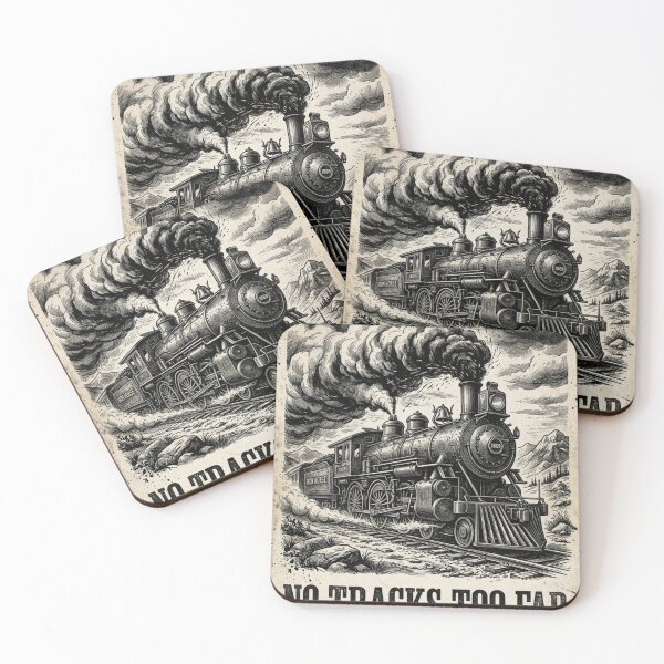Item preview, The Iron Horse - No Tracks Too Far - 1869 Steam Locomotive Vintage Art designed and sold by VintageTrailCo.