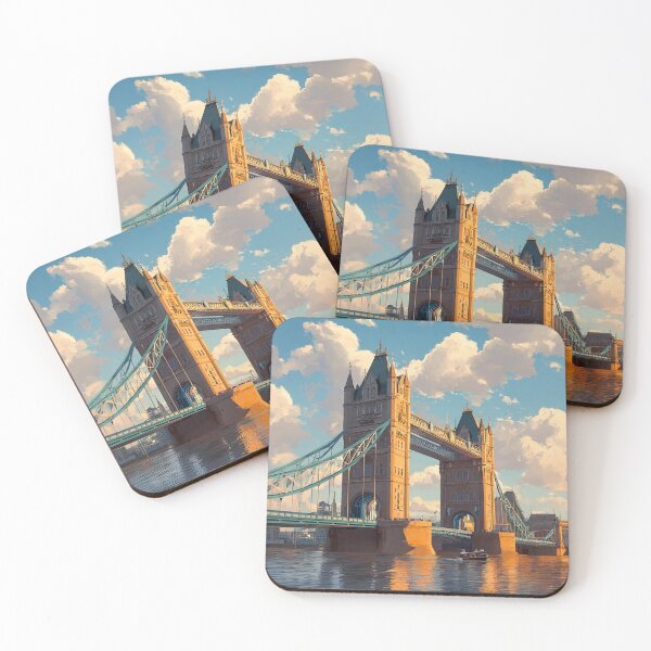Item preview, Tower Bridge in Warm Light | London Riverside Illustration designed and sold by Pulipsori.