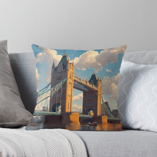 Item preview, Tower Bridge in Warm Light | London Riverside Illustration designed and sold by Pulipsori.