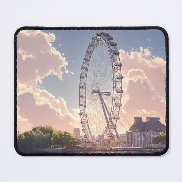 Item preview, London Eye in Soft Sunset Light | Minimal Riverside Illustration designed and sold by Pulipsori.
