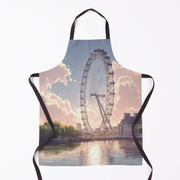 Item preview, London Eye in Soft Sunset Light | Minimal Riverside Illustration designed and sold by Pulipsori.