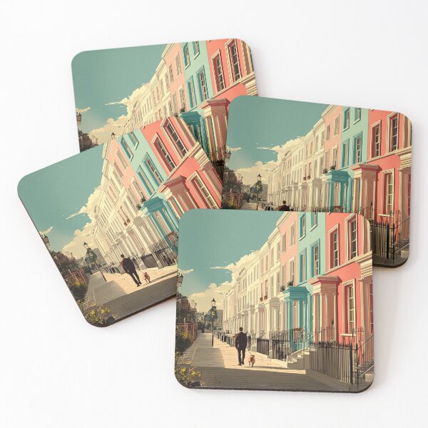 Item preview, Notting Hill Street Walk | London Colorful Houses Illustration designed and sold by Pulipsori.