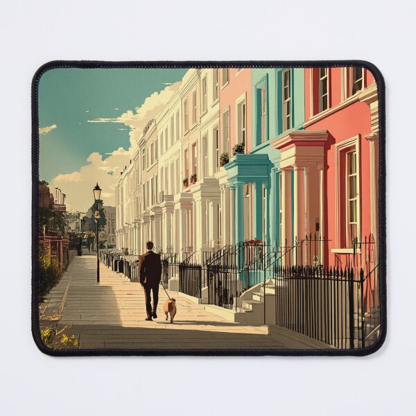Item preview, Notting Hill Street Walk | London Colorful Houses Illustration designed and sold by Pulipsori.