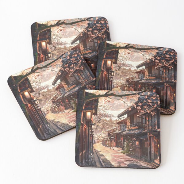 Item preview, Kyoto Alley in Soft Spring Light | Minimal Japanese Street Illustration designed and sold by Pulipsori.